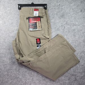 NEW Riggs Workwear by Wrangler Carpenter Pants Rip Stop 42x30 Grey-ish Khaki